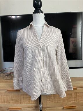 Zara striped button down shirt